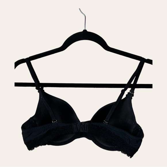 0335. Felina Black Lace Padded‎ Underwire Bra 34C Adjustable Straps - Picture 4 of 5